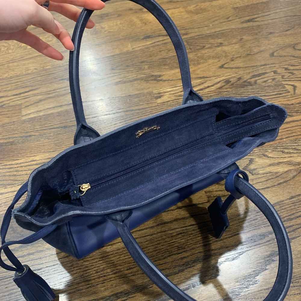Good Condition Longchamp Penelope Fantaisie Small Tote Bag Navy Blue - Picture 6 of 16